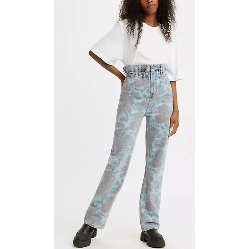 Ganni x Levis Floral Print Hi Rise Straight Leg Size 27 x 31 - Picture 1 of 11